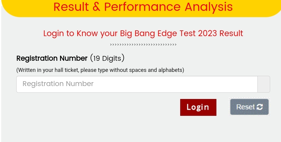 FIITJEE Big Bang Edge Test Result